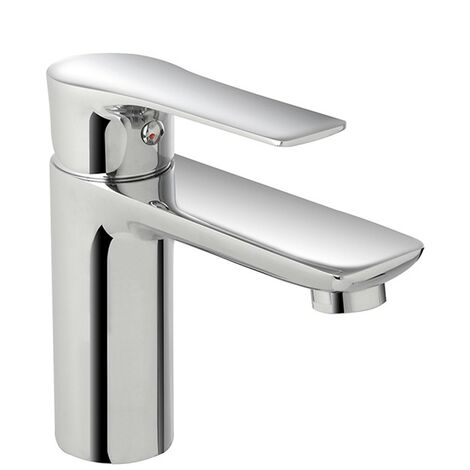 Miscelatore lavabo Flat in ottone cromato con piletta click clack