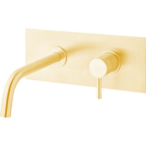 Miscelatore lavabo Honey Gold Spazzolato ad incasso con bocca l.123 mm Paffoni serie Light LIG104HGSP  Ottone - Honey Gold Spazzolato