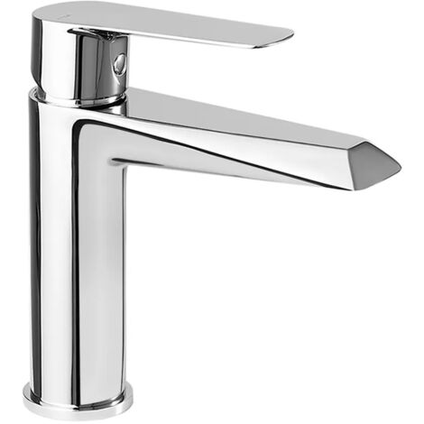 Miscelatore lavabo in ottone cromo con leva monocomando Cristallo