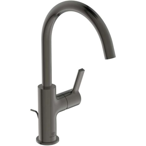 Miscelatore lavabo JOY sporgenza 169 mm magnetico grigio con bocca alta, con piletta IDEAL STANDARD