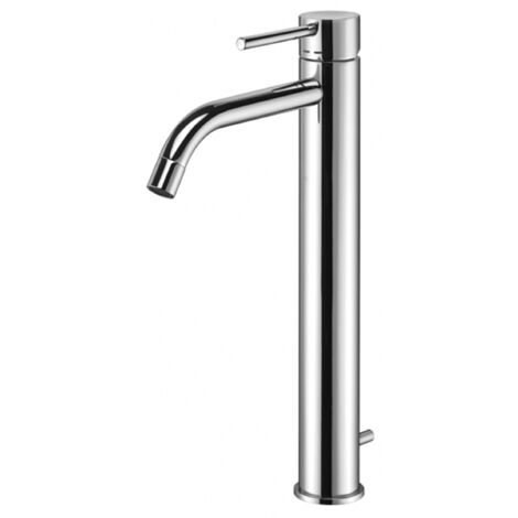 Miscelatore lavabo Light alto con scarico in ottone cromo di