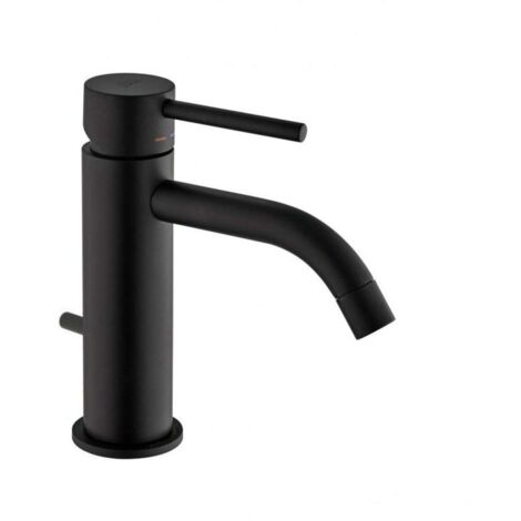 Miscelatore lavabo Light con scarico in ottone nero opaco di