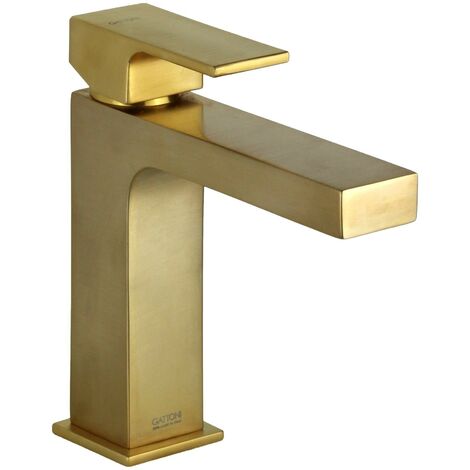 Miscelatore lavabo modello quadro oro spazzolato Gattoni SQUARE 2582/25SG Oro Spazzolato