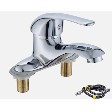 Miscelatore lavabo moderno cromato con cascata