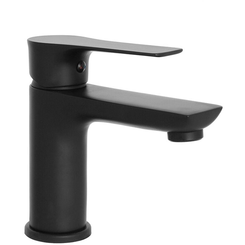 Image of Inbagno - Miscelatore lavabo Flat in ottone nero opaco con piletta click clack