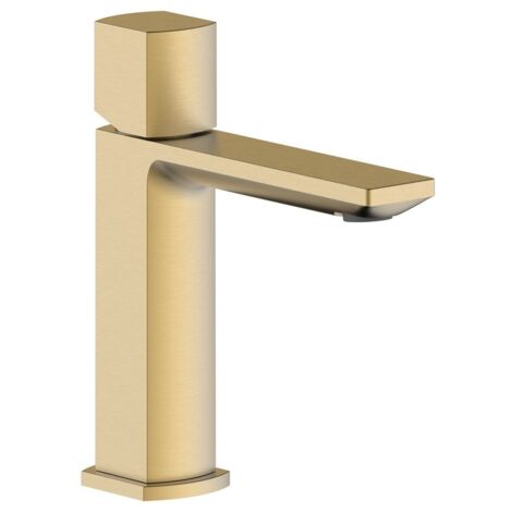 Miscelatore lavabo oro opaco con risparmio acqua e piletta click clack - serie Marte