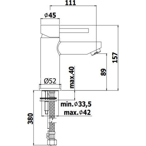 Miscelatore lavabo Paffoni serie Stick SK071HCR-EWS  Cromato - Ottone