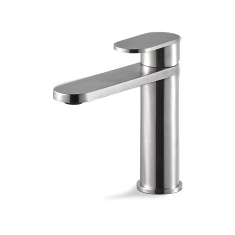 Miscelatore lavabo senza scarico acciaio inox Vema AYAS STEEL V28011 Satinato