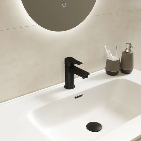 Miscelatore Lavabo senza Scarico in Ottone Nero Opaco Mod. Jane