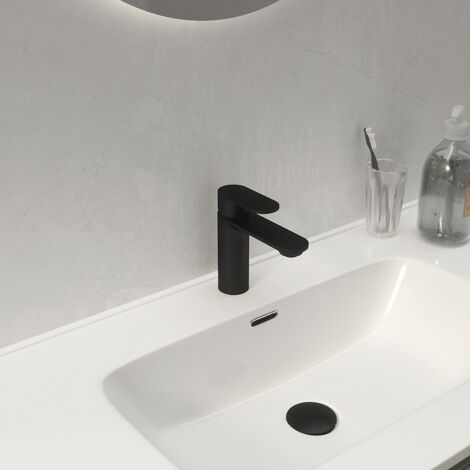 Miscelatore Lavabo senza Scarico in Ottone Nero Opaco Mod. Kerry