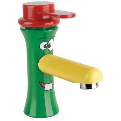 Miscelatore lavabo serie KIDS con cartuccia monocomando a dischi ceramici Idral 01212  Ottone - Verde,rosso e giallo