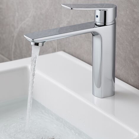Miscelatore lavabo Tenby XL – cromo – miscelatore con set di installazione