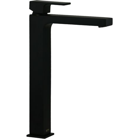 Miscelatore lavabo tipo alto colore nero opaco Gattoni SQUARE 2584/25NO  Nero opaco - Senza piletta di scarico