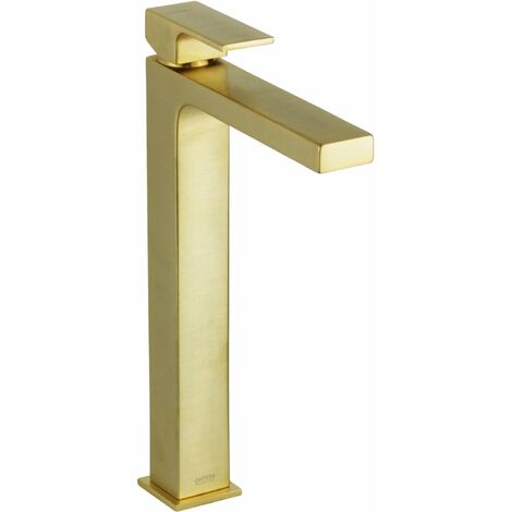 Miscelatore lavabo tipo alto modello quadro colore oro spazzolato Gattoni SQUARE 2584/25SG Oro Spazzolato