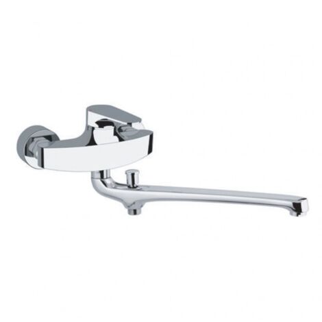 Miscelatore lavabo/vasca con bocca fusa lunga 30 cm e deviatore class line eco