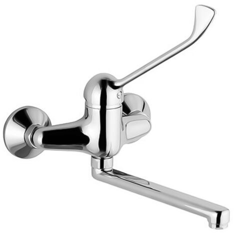 Miscelatore lavello a muro in ottone cromato con leva clinica linea Mariani Epic