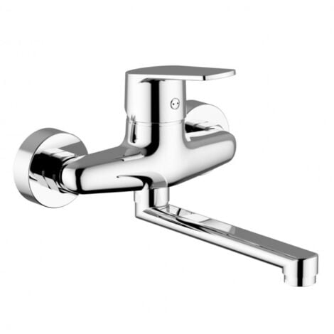 TEOREMA RUBINETTERIA Miscelatore lavello a parete con canna orientabile - Teorema Sonic