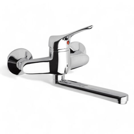 Miscelatore lavello a parete in ottone cromato monocomando Pilot