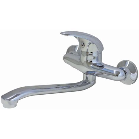 MISCELATORE LAVELLO A PARETE PERLA IN OTTONE CROMATO CARTUCCIA Ø mm. 40