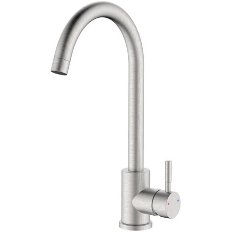 Miscelatore lavello bocca alta girevole acciaio spazzolato con risparmio acqua - serie Colorado