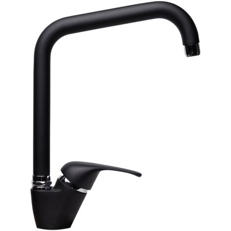 Miscelatore Lavello canna Sagomata Porta &amp Bini Colore a scelta Nero Opaco