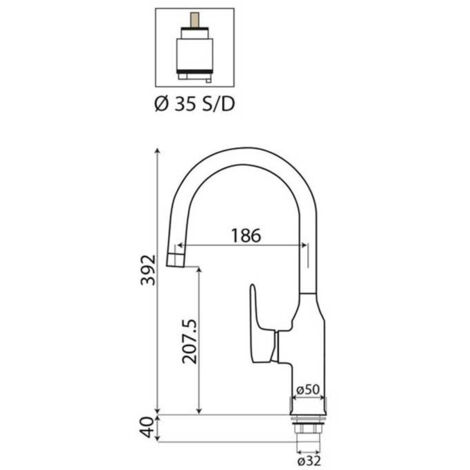 Miscelatore lavello canna snodata alta BT-160 BETA