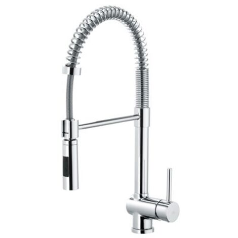 Miscelatore lavello con molla e doccia estraibile stick cromo