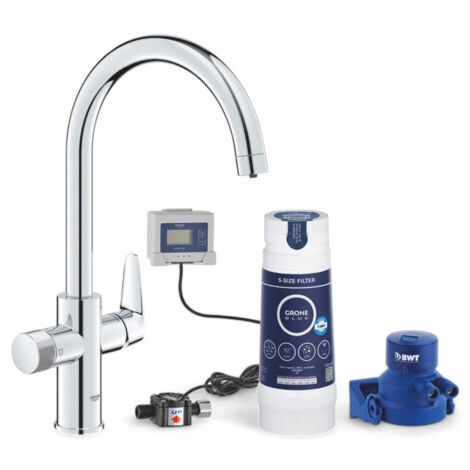 Miscelatore lavello con sistema di filtrazione acqua starter Kit Blue Pure Baucurve