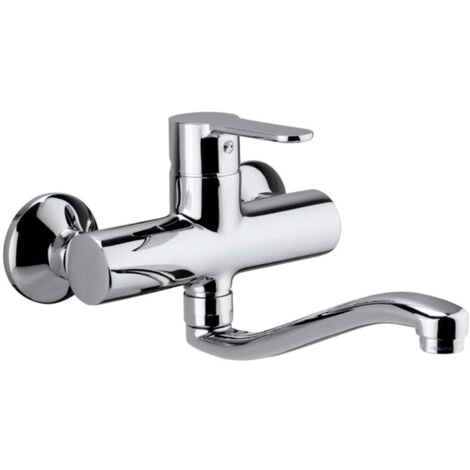 Miscelatore lavello cucina a muro Blu ottone cromo di Paffoni