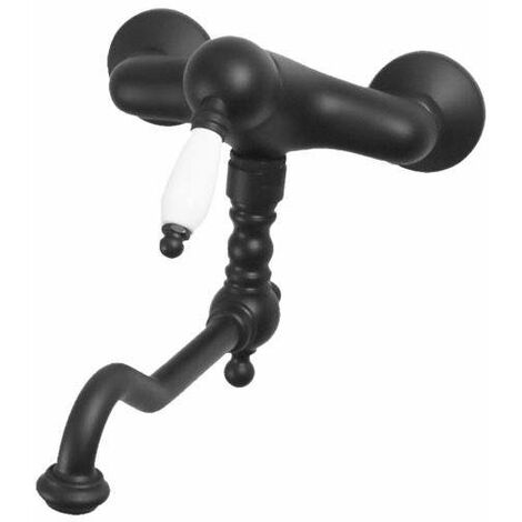 Miscelatore lavello cucina a parete con bocca orientabile colore nero opaco Gattoni Orta Old 2762/27N0.OLD  Nero opaco