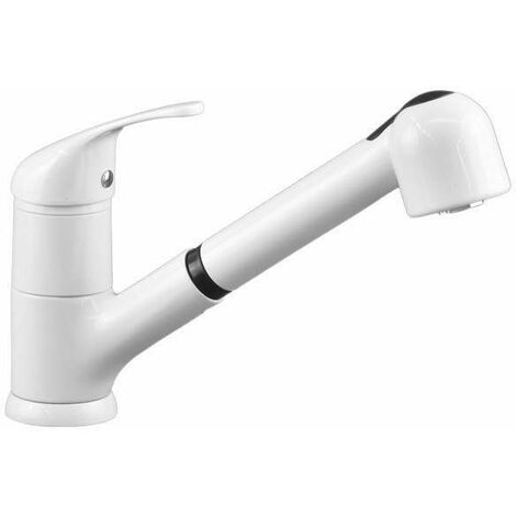 Miscelatore lavello cucina bianco lucido con doccia estraibile doppio getto Gattoni Mercurio 0220/PC01  Bianco