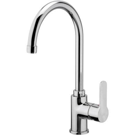 Miscelatore lavello cucina Blu con canna orientabile in ottone