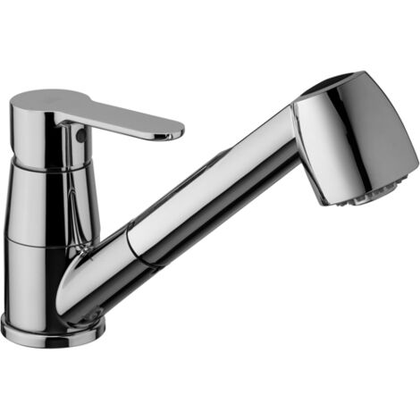 Miscelatore lavello cucina Blu con doccia estraibile in ottone