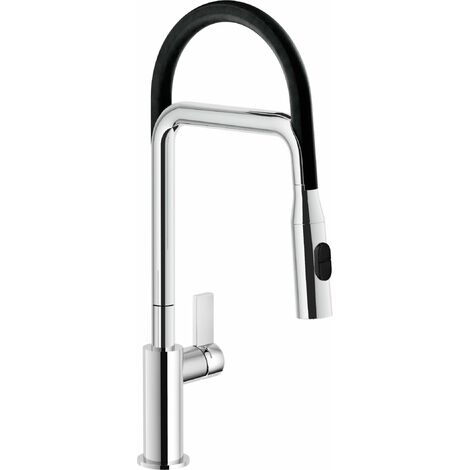 Miscelatore lavello cucina bocca in silicone Nobili Flag FL96400/1CR  Cromo - Nero