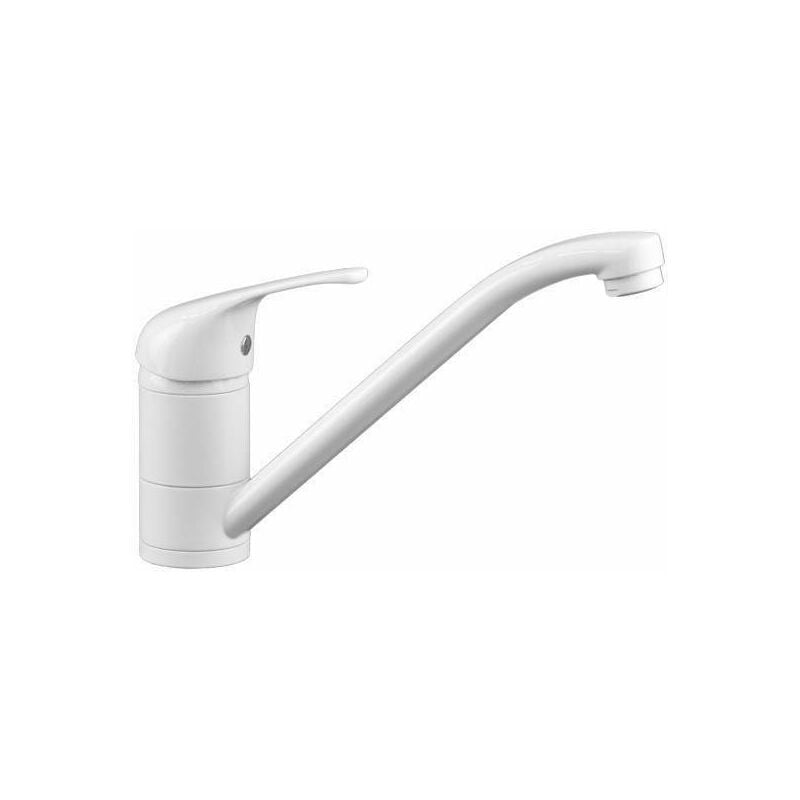 Miscelatore lavello cucina canna bassa in colore bianco Gattoni urano 0200/PC01 Bianco