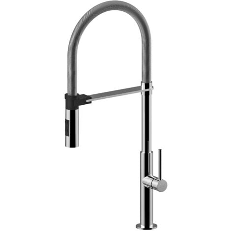 Miscelatore lavello cucina Chef con canna orientabile in ottone