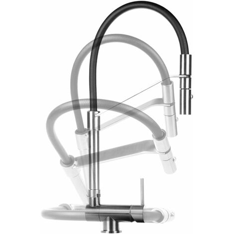Miscelatore lavello cucina sottofinestra acciaio spazzolato Gattoni Rubinetterie 6015065NS  Acciaio Spazzolato