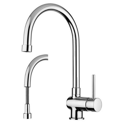 Miscelatore lavello cucina Stick con doccia estraibile in ottone