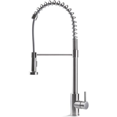 Miscelatore lavello da cucina acciaio inox Vema TIBER STEEL KITCHEN V18030 Satinato
