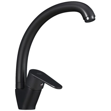 Miscelatore lavello nero opaco canna alta girevole Lizzy in ottone
