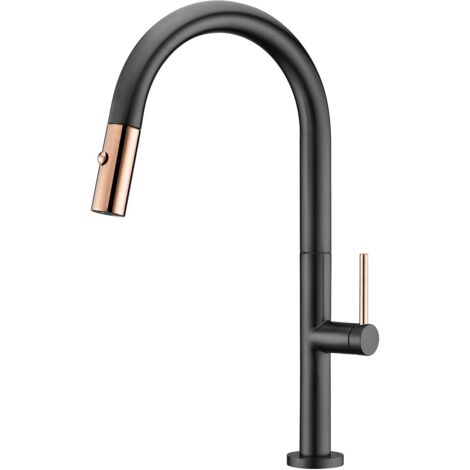 Miscelatore Lavello Samoa Nero Oro Rosa Imex Imex Gce017 Nor