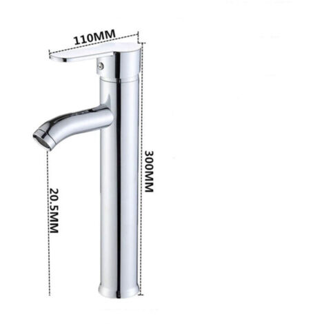 Miscelatore moderno per lavabo da bagno cromato, miscelatore alto per lavabo per WC