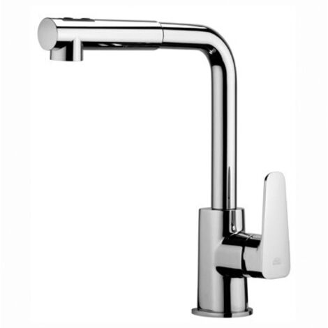 MISCELATORE MONOC. LAVELLO CON DOCCIA ESTRAIBILE LINEA SLY Cromo PAFFO