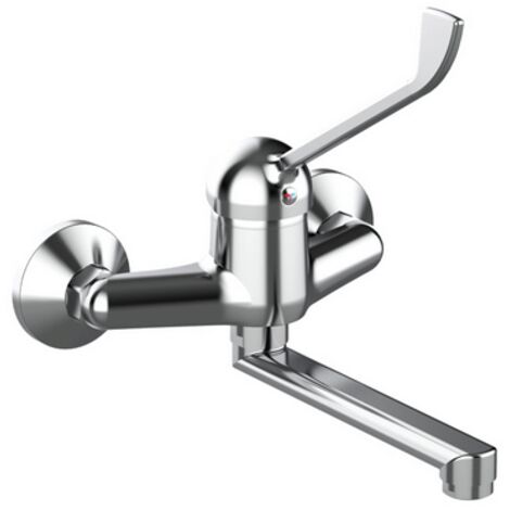 Miscelatore monocomando a muro con leva clinica - Linea Ten, cromo