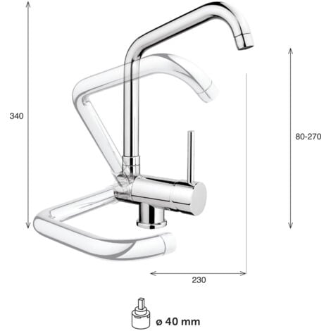 Miscelatore per lavello cucina Grohe Feel 32670000 Cromo