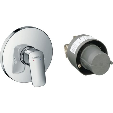 Miscelatore monocomando doccia ad incasso 15X7,9  cm in plastica ed ottone cromato - Hansgrohe Logis