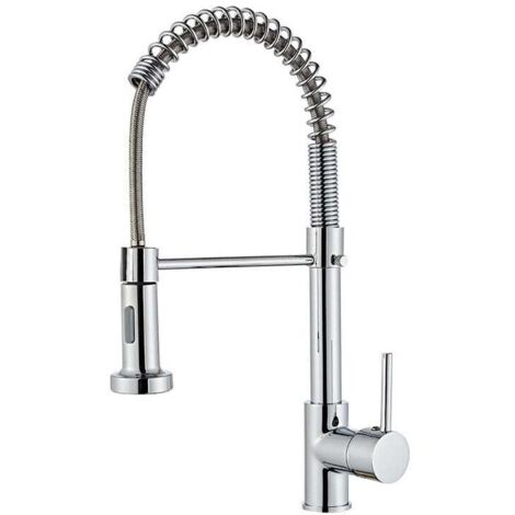 Miscelatore monocomando girevole in ottone per lavello da cucina, bagno, con corpo in ottone zincato argento