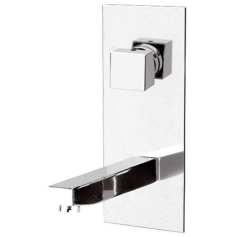 MISCELATORE MONOCOMANDO LAVABO AD INCASSO LINEA CUBIC Cromo con piastra verticale