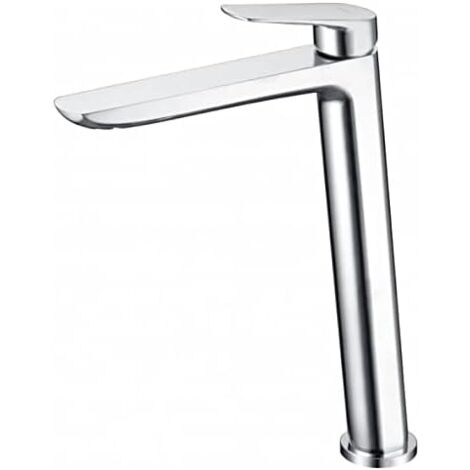 Miscelatore monocomando lavabo con bocca alta - Rubinetto bagno alto in colore Cromo
