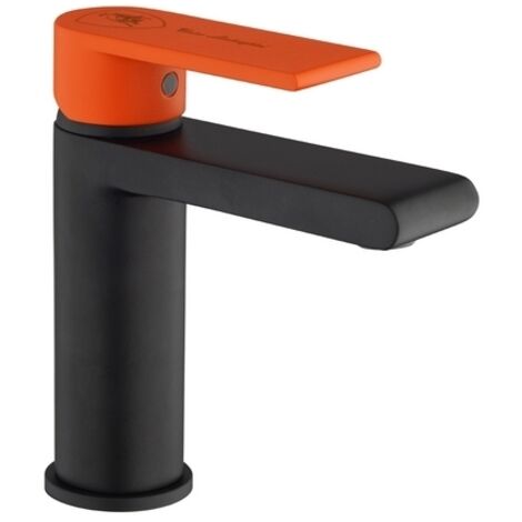MISCELATORE MONOCOMANDO LAVABO LINEA LAGUNA- Nero Opa Leva Nera+Leva Aranci- LAMBO- pezzi 1